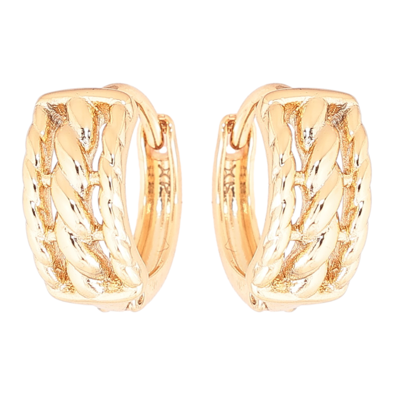 Сережки Xuping Позолота 18K колечка «Декоративний візерунок» фото №1 Сережки Xuping Позолота 18K колечка «Декоративний візерунок» фото №1