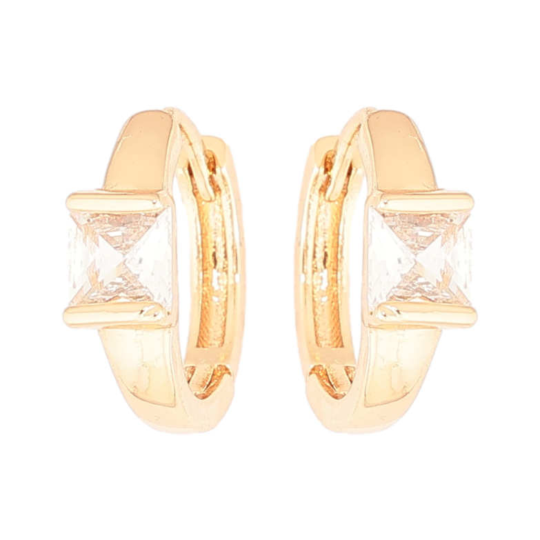 Сережки Xuping Позолота 18K колечка «Кристальні вставки» фото №1 Сережки Xuping Позолота 18K колечка «Кристальні вставки» фото №1