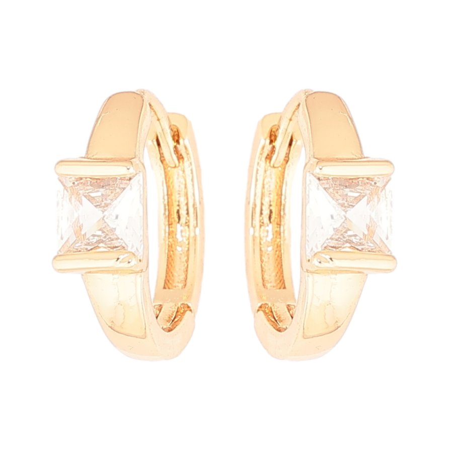 Сережки Xuping Позолота 18K колечка «Кристальні вставки» фото №1 Сережки Xuping Позолота 18K колечка «Кристальні вставки» фото №1