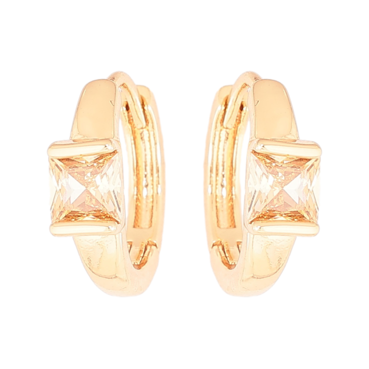 Сережки Xuping Позолота 18K колечка «Вставки золотисті кристали» фото №15