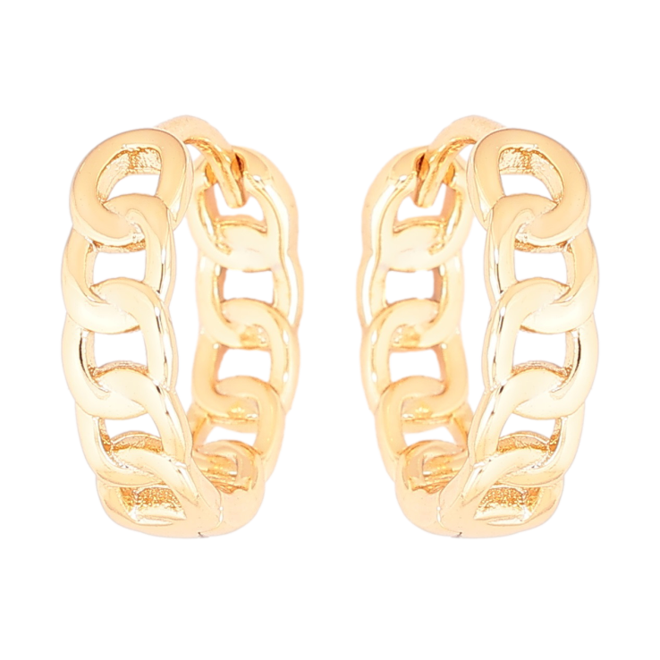 Сережки Xuping Позолота 18K колечка «Візерунок ланцюжок» фото №4 Сережки Xuping Позолота 18K колечка «Візерунок ланцюжок» фото №4