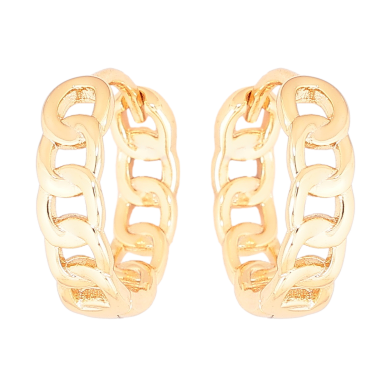 Серьги Xuping Позолота 18K колечки Узор цепочка фото №3