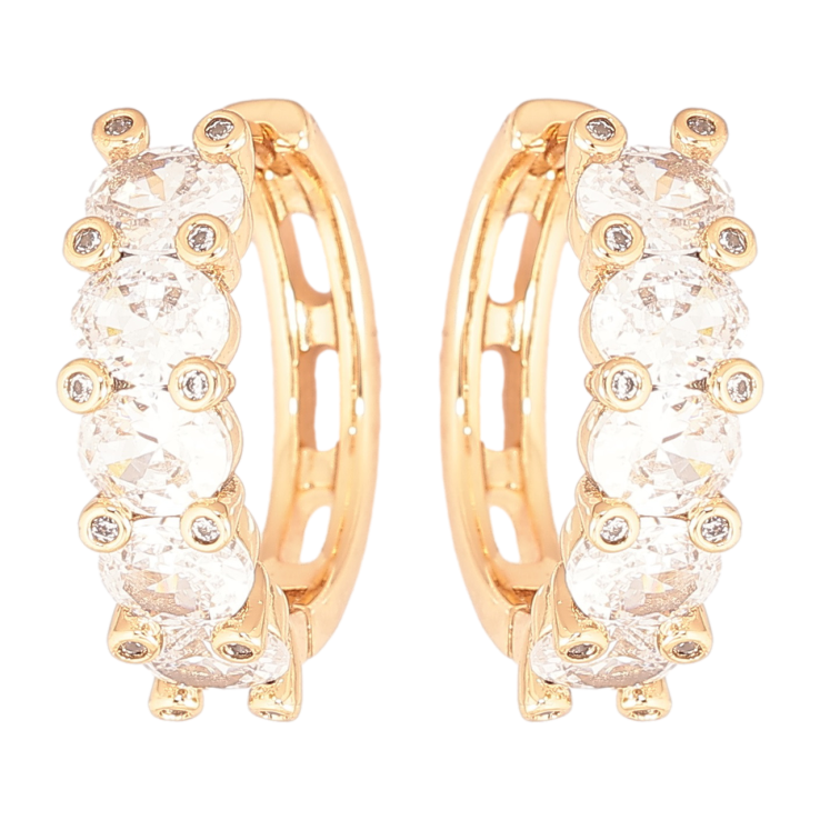 Серьги Xuping Позолота 18K колечки Дорожки кристаллов фото №13 Серьги Xuping Позолота 18K колечки Дорожки кристаллов фото №13