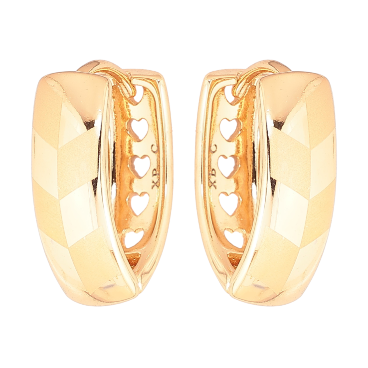 Сережки Xuping Позолота 18K колечка «Візерунок напиленням» фото №3 Сережки Xuping Позолота 18K колечка «Візерунок напиленням» фото №3