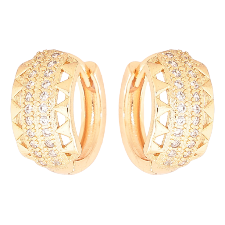 Сережки Xuping Позолота 18K колечка «Візерунок з доріжками кристалів» фото №8