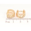 Сережки Xuping Позолота 18K колечка «Грецький орнамент з доріжкою кристалів» фото №2