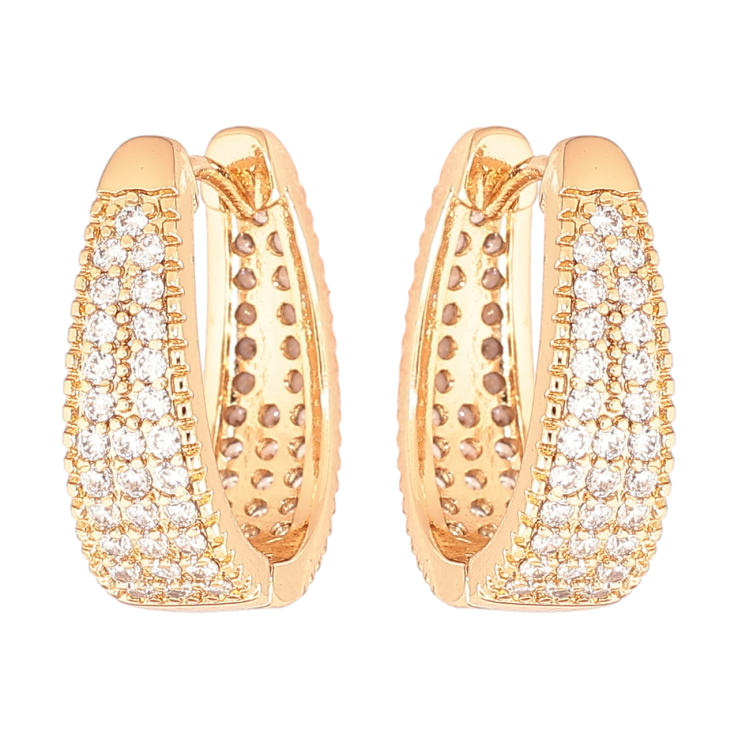 Сережки Xuping Позолота 18K колечка «Інкрустація кристалами» фото №8 Сережки Xuping Позолота 18K колечка «Інкрустація кристалами» фото №8