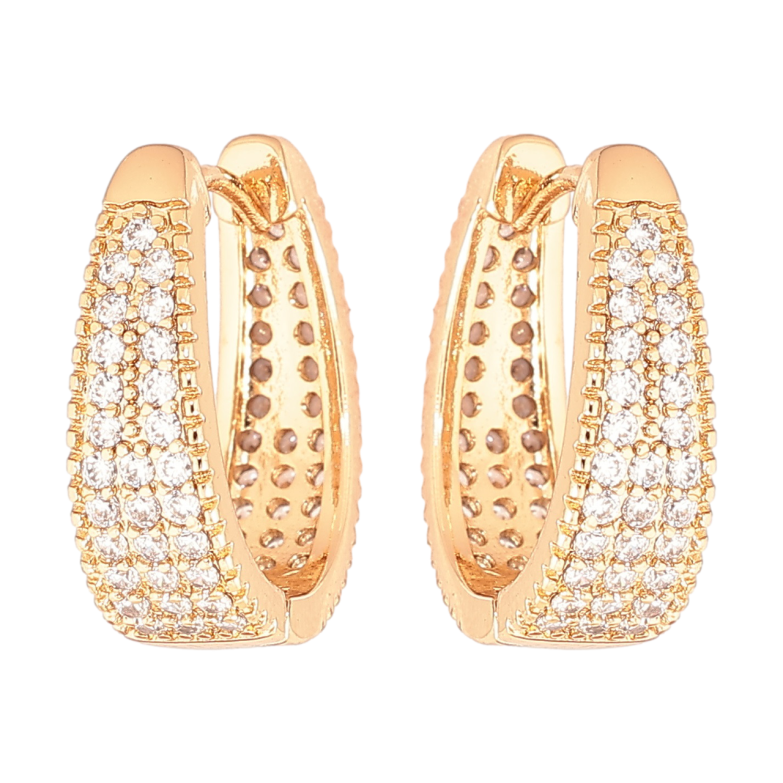 Сережки Xuping Позолота 18K колечка «Інкрустація кристалами» фото №1 Сережки Xuping Позолота 18K колечка «Інкрустація кристалами» фото №1