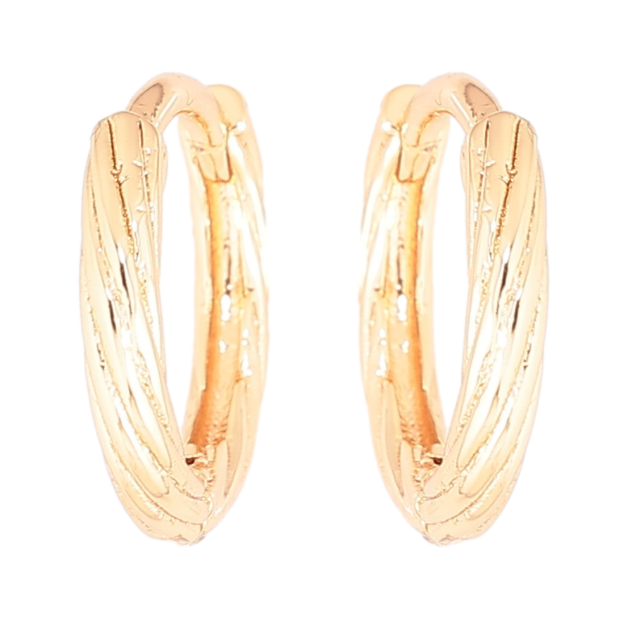 Сережки Xuping Позолота 18K колечка «Декоративний візерунок» фото №1 Сережки Xuping Позолота 18K колечка «Декоративний візерунок» фото №1