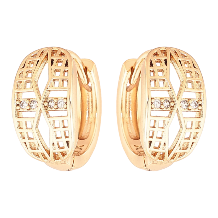 Сережки Xuping Позолота 18K колечка «Різьблений візерунок з кристалами» фото №20 Сережки Xuping Позолота 18K колечка «Різьблений візерунок з кристалами» фото №20