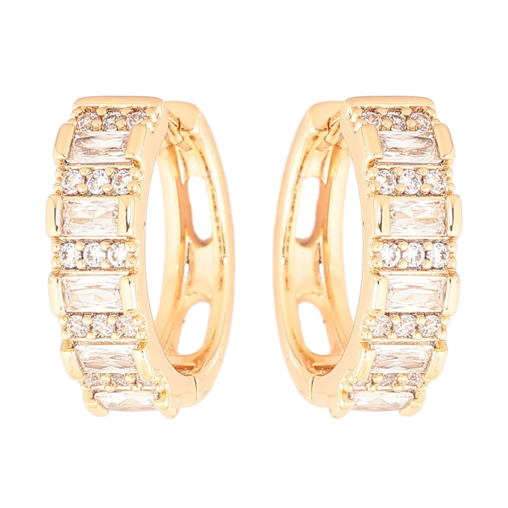 Сережки Xuping Позолота 18K колечка «Інкрустація кристалами» фото №12