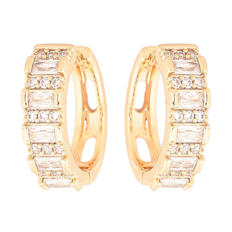 Серьги Xuping Позолота 18K колечки Инкрустация кристаллами фото №4 Серьги Xuping Позолота 18K колечки Инкрустация кристаллами фото №4