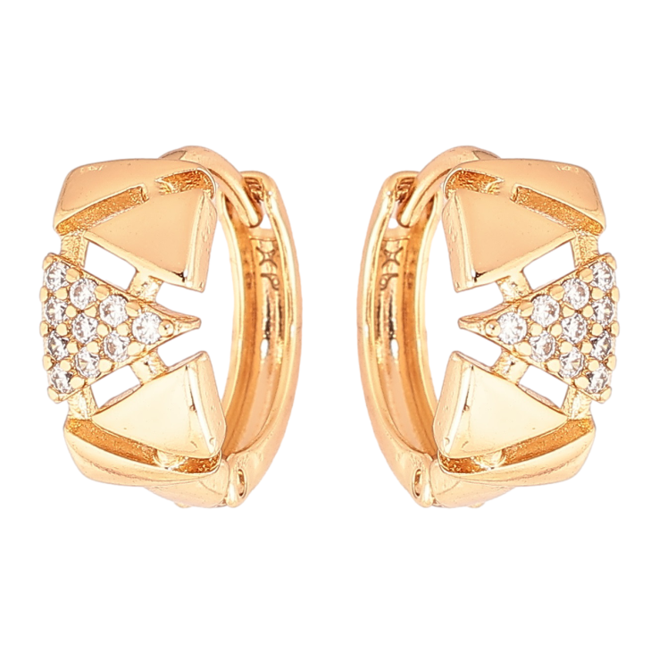 Сережки Xuping Позолота 18K колечка «Візерунок з кристалами» фото №23