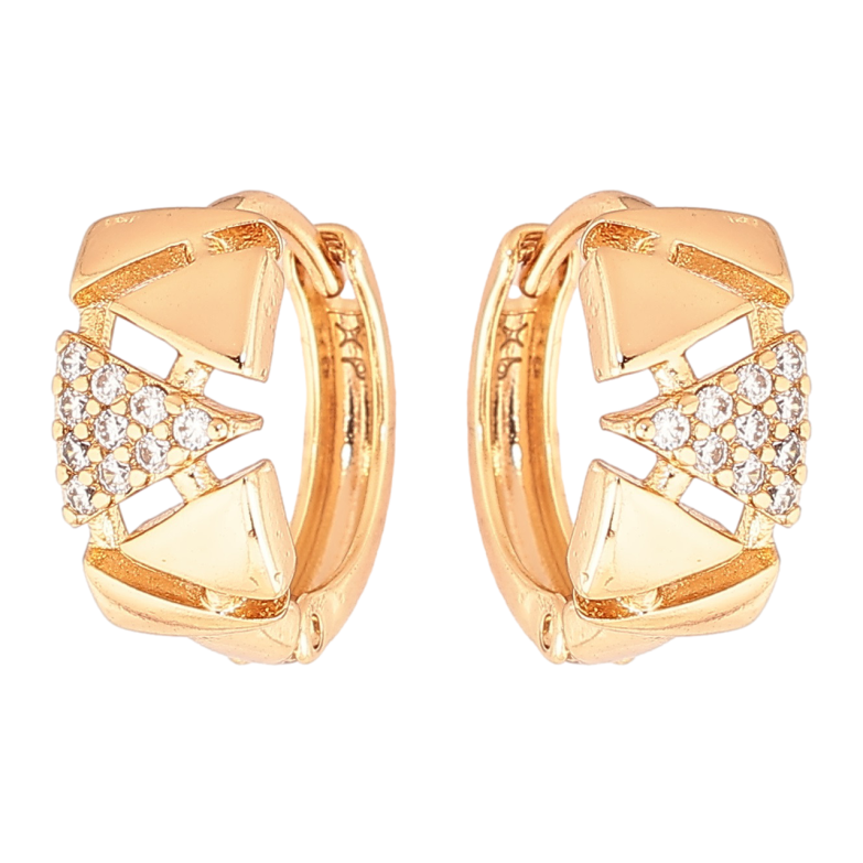 Сережки Xuping Позолота 18K колечка «Візерунок з кристалами» фото №1