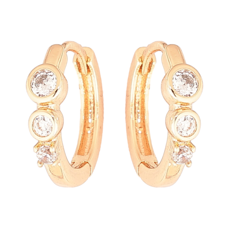 Сережки Xuping Позолота 18K колечка «Візерунок з кристалами» фото №1