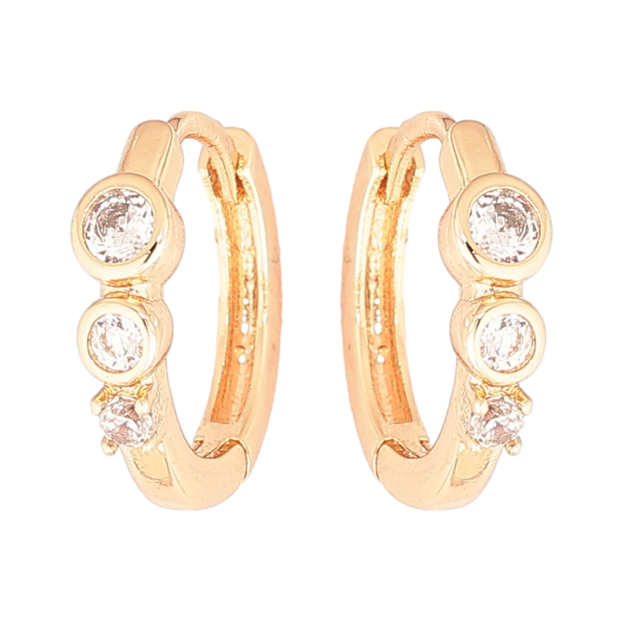 Сережки Xuping Позолота 18K колечка «Візерунок з кристалами» фото №1 Сережки Xuping Позолота 18K колечка «Візерунок з кристалами» фото №1