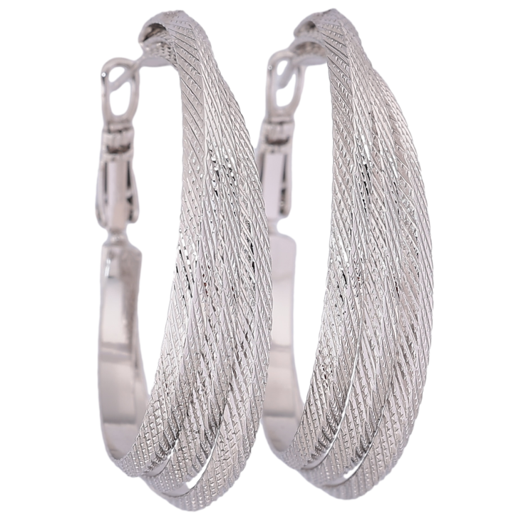 Сережки Xuping Родій кільця (конго) Декоративний візерунок на один бік» ø 4см фото №7 Сережки Xuping Родій кільця (конго) Декоративний візерунок на один бік» ø 4см фото №7