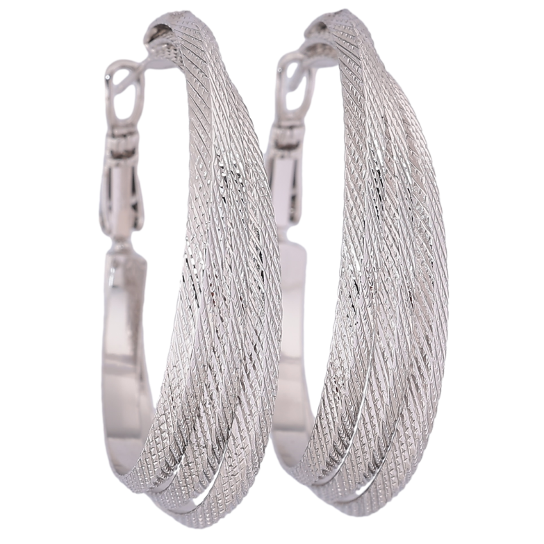 Сережки Xuping Родій кільця (конго) Декоративний візерунок на один бік» ø 4см фото №1 Сережки Xuping Родій кільця (конго) Декоративний візерунок на один бік» ø 4см фото №1