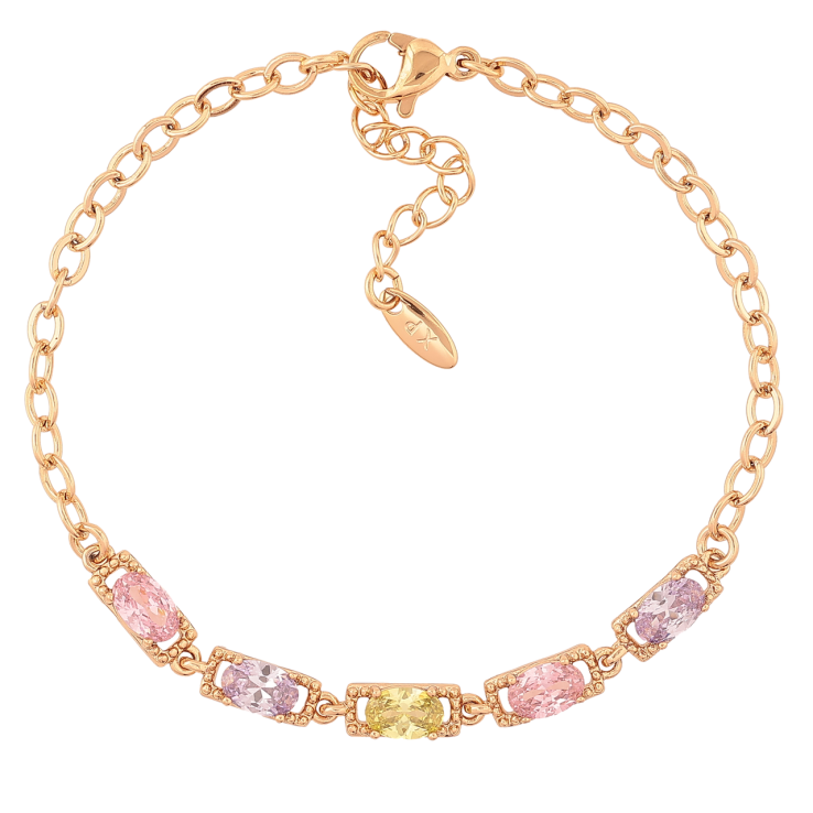 Браслет Xuping Позолота 18K Цепочка с разноцветными кристаллами длина с доп.цепочкой 17-20см х 3-4мм фото №25 Браслет Xuping Позолота 18K Цепочка с разноцветными кристаллами длина с доп.цепочкой 17-20см х 3-4мм фото №25