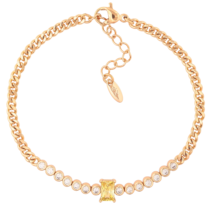 Браслет Xuping Позолота 18K Цепочка с кристальной дорожкой длина с доп.цепочкой 17-20см х 3мм фото №1 Браслет Xuping Позолота 18K Цепочка с кристальной дорожкой длина с доп.цепочкой 17-20см х 3мм фото №1