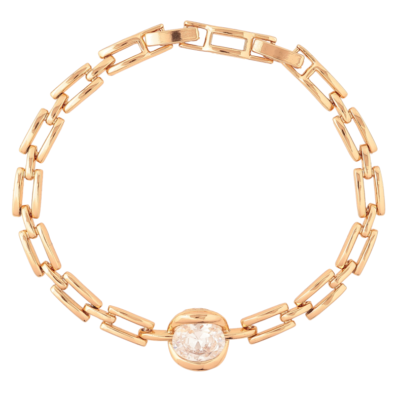 Браслет Xuping Позолота 18K Узор с вставкой кристалл длина с доп.замком 17.5,19.5см х 5-11мм фото №1 Браслет Xuping Позолота 18K Узор с вставкой кристалл длина с доп.замком 17.5,19.5см х 5-11мм фото №1