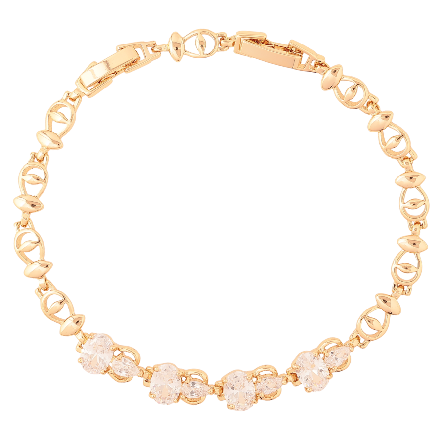 Браслет Xuping Позолота 18K «Декоративний візерунок з кристалами» довжина з доп.замком 17.5,19.5см х 5-7мм фото №1 Браслет Xuping Позолота 18K «Декоративний візерунок з кристалами» довжина з доп.замком 17.5,19.5см х 5-7мм фото №1