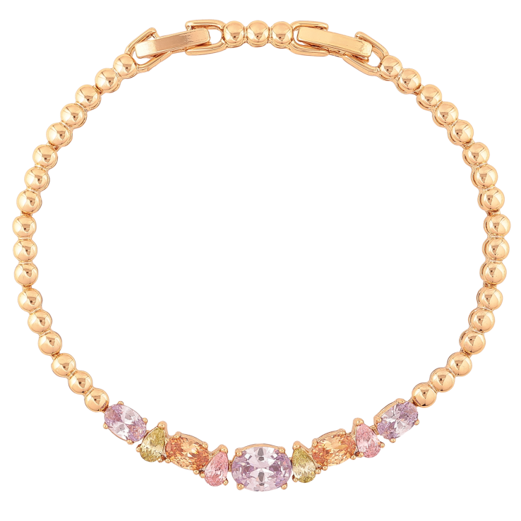 Браслет Xuping Позолота 18K «Доріжка різнокольорових кристалів» довжина з доп.замком 17.5,19.5см х 3-6мм фото №21 Браслет Xuping Позолота 18K «Доріжка різнокольорових кристалів» довжина з доп.замком 17.5,19.5см х 3-6мм фото №21