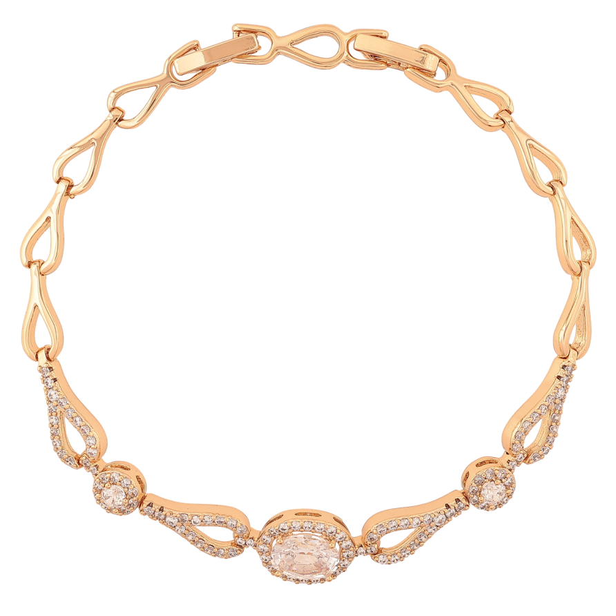 Браслет Xuping Позолота 18K Узор с инкрустацией кристаллами длина с доп.замком 17.5,19.5см х 5-9мм фото №1 Браслет Xuping Позолота 18K Узор с инкрустацией кристаллами длина с доп.замком 17.5,19.5см х 5-9мм фото №1