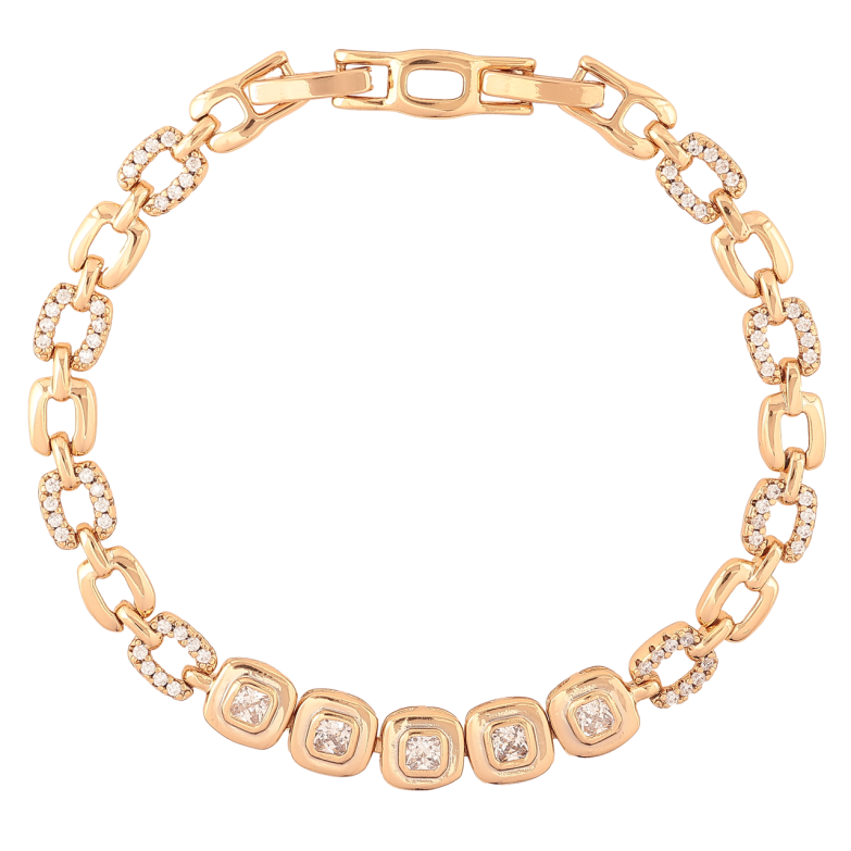 Браслет Xuping Позолота 18K Узор с кристаллами длина с доп.замком 17.5,19.5см х 5-7мм фото №1 Браслет Xuping Позолота 18K Узор с кристаллами длина с доп.замком 17.5,19.5см х 5-7мм фото №1