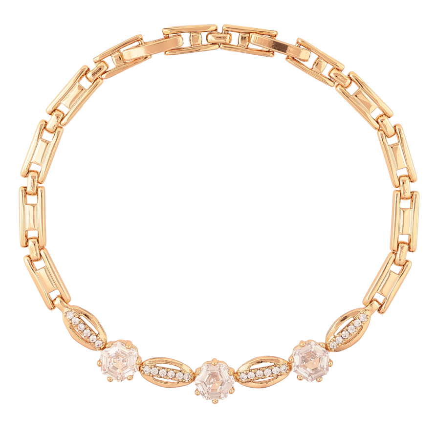 Браслет Xuping Позолота 18K Узор с кристаллами длина с доп.замком 17,19см х 4-6мм фото №1 Браслет Xuping Позолота 18K Узор с кристаллами длина с доп.замком 17,19см х 4-6мм фото №1