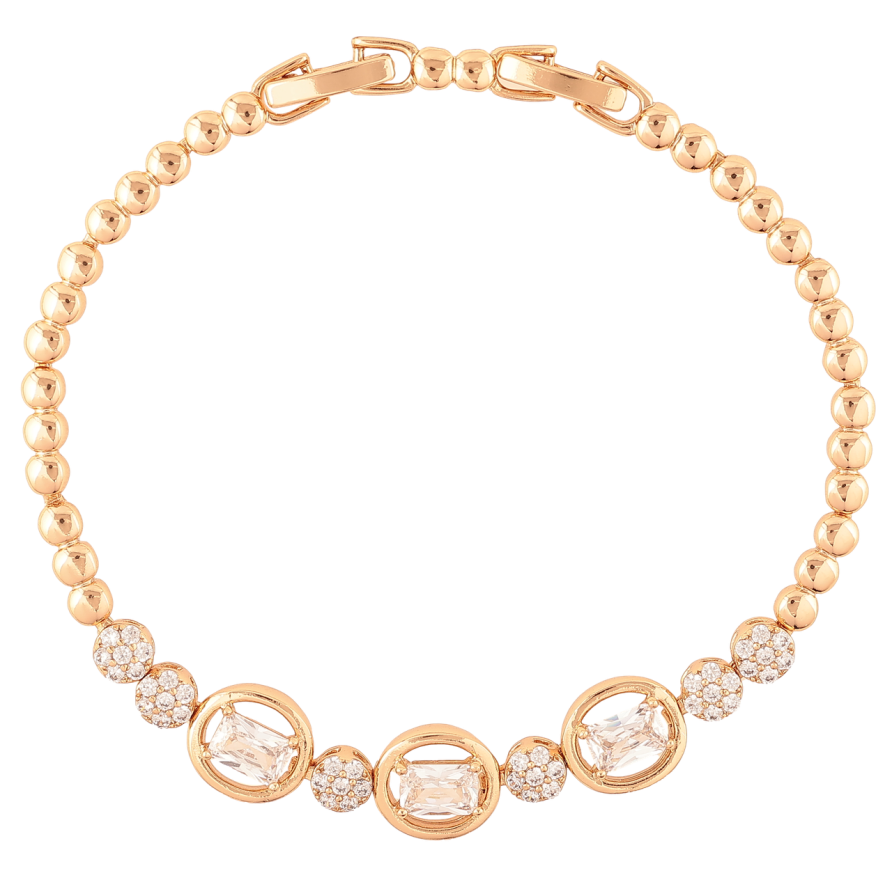 Браслет Xuping Позолота 18K Узор с кристаллами длина с доп.замком 17,19см х 3-9мм фото №1 Браслет Xuping Позолота 18K Узор с кристаллами длина с доп.замком 17,19см х 3-9мм фото №1