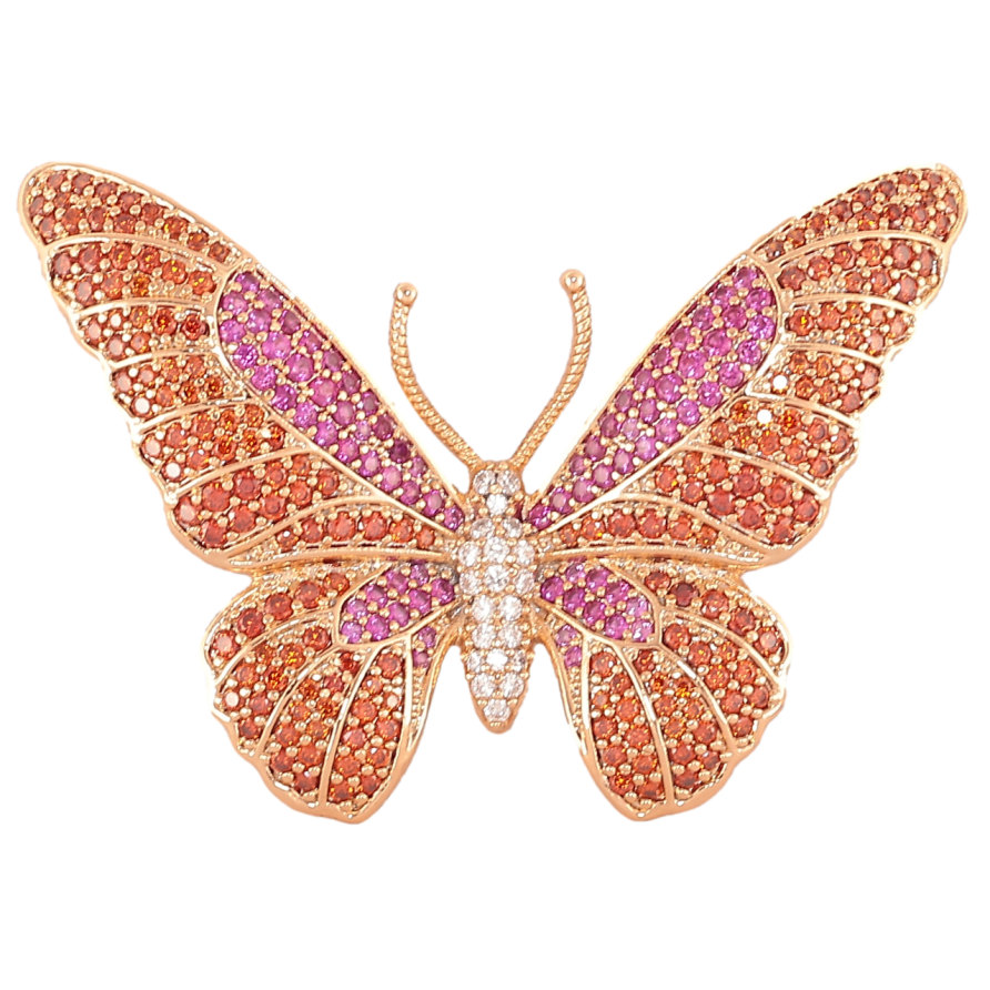 Брошь Xuping Позолота 18K Бабочка с инкрустацией кристаллами фото №1