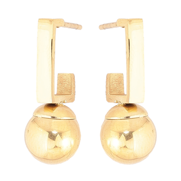 Сережки Xuping TTM Stainless Steel колір 14К пусети «Дуги з кульками» фото №18 Сережки Xuping TTM Stainless Steel колір 14К пусети «Дуги з кульками» фото №18