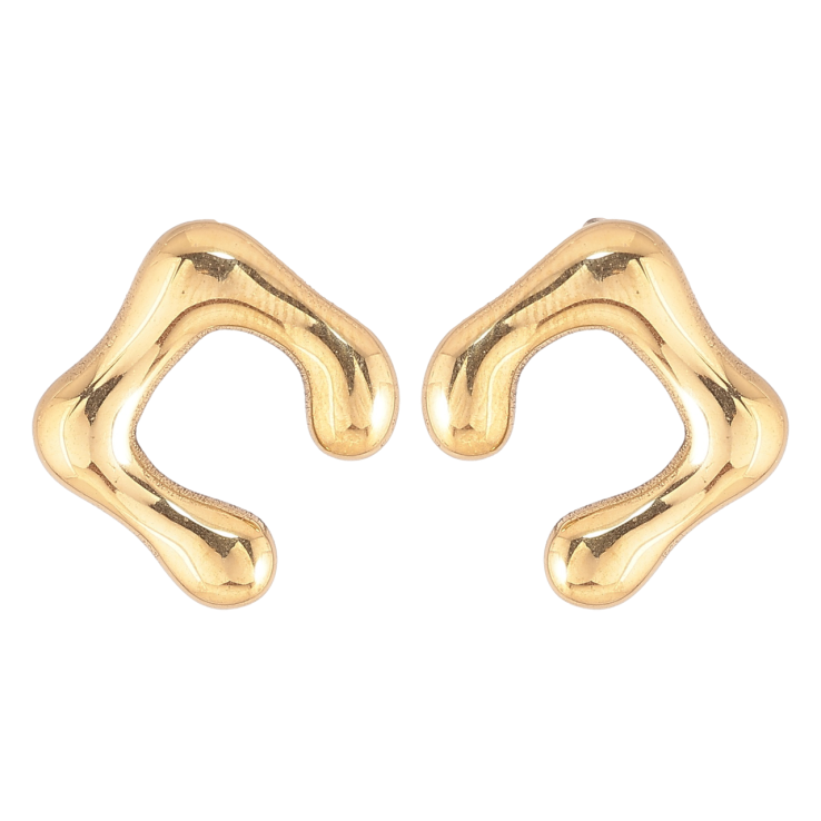 Сережки Xuping TTM Stainless Steel колір 14К пусети «Декоративний візерунок» фото №2 Сережки Xuping TTM Stainless Steel колір 14К пусети «Декоративний візерунок» фото №2