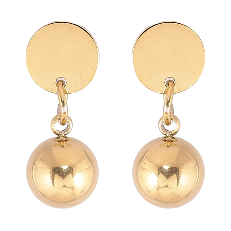 Сережки Xuping TTM Stainless Steel колір 14К пусети «Підвіски з кульками» фото №16