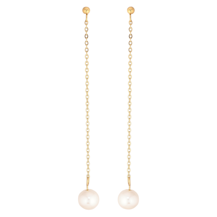 Серьги Xuping TTM Stainless Steel цвет 14К пусеты Жемчужные подвески ø 8мм фото №11