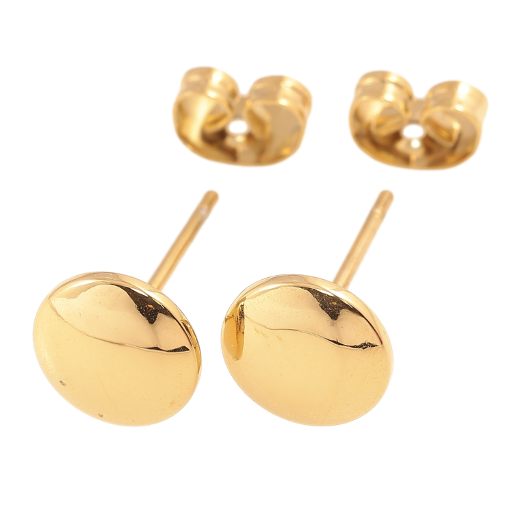 Сережки Xuping TTM Stainless Steel колір 14К пусети «Кола» ø 8мм фото №12 Сережки Xuping TTM Stainless Steel колір 14К пусети «Кола» ø 8мм фото №12