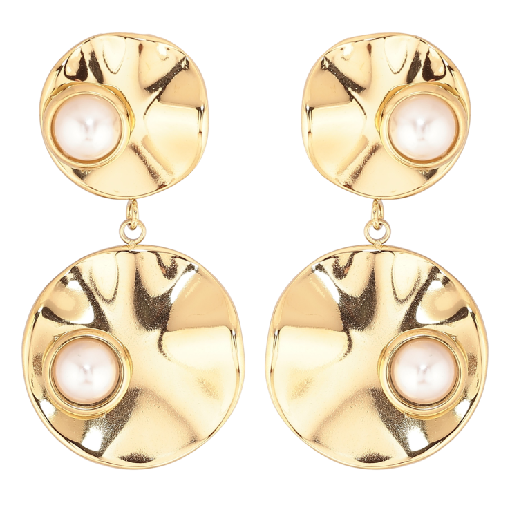 Сережки Xuping TTM Stainless Steel колір 14К пусети «Декоративні підвіски з перлинами» фото №22 Сережки Xuping TTM Stainless Steel колір 14К пусети «Декоративні підвіски з перлинами» фото №22