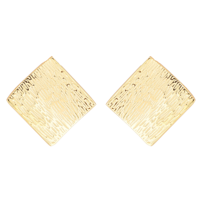 Сережки Xuping TTM Stainless Steel колір 14К пусети «Ромби» фото №1