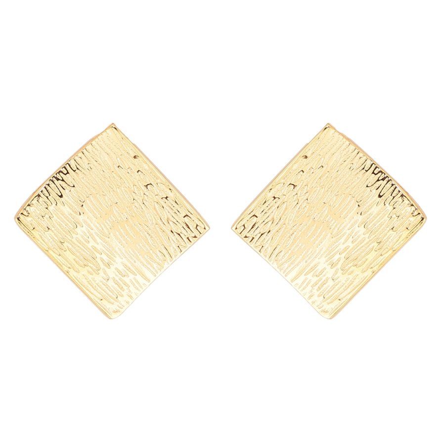 Сережки Xuping TTM Stainless Steel колір 14К пусети «Ромби» фото №1 Сережки Xuping TTM Stainless Steel колір 14К пусети «Ромби» фото №1