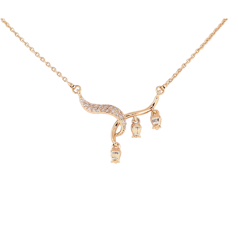 Підвіска на ланцюжку Xuping Позолота 18K «Квіткова гілочка» довжина 43-46см х 1мм фото №1