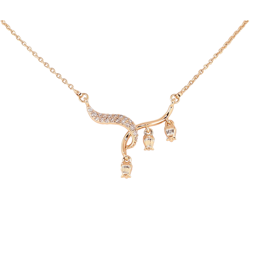 Підвіска на ланцюжку Xuping Позолота 18K «Квіткова гілочка» довжина 43-46см х 1мм фото №1 Підвіска на ланцюжку Xuping Позолота 18K «Квіткова гілочка» довжина 43-46см х 1мм фото №1