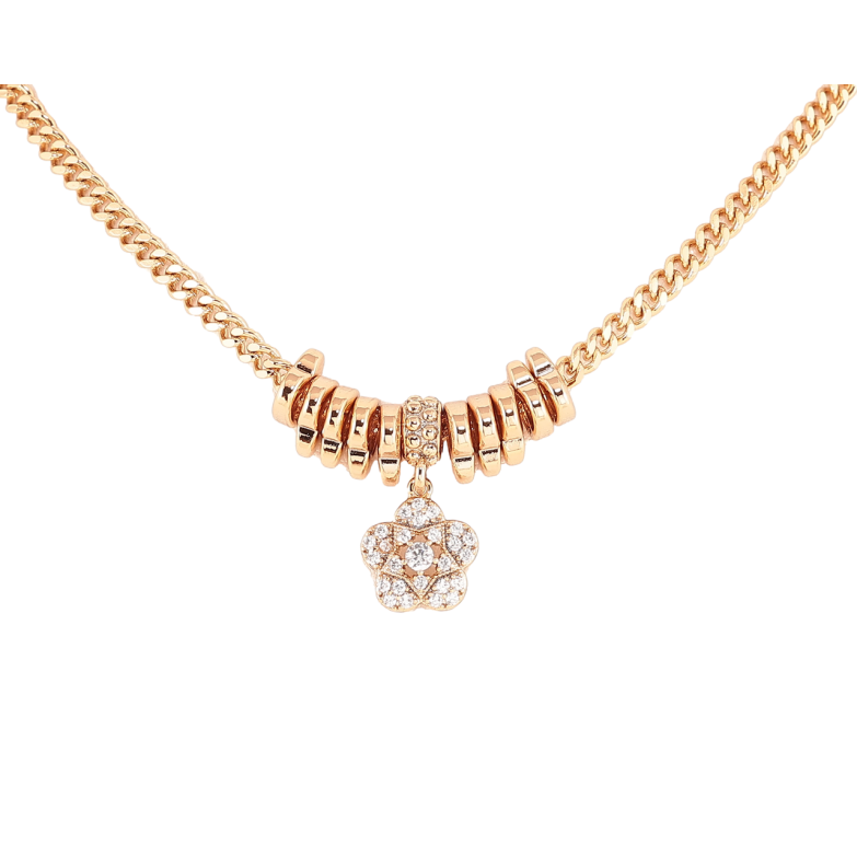 Підвіска на ланцюжку Xuping Позолота 18K «Кришталева квіточка» довжина 42-47см х 3мм фото №1