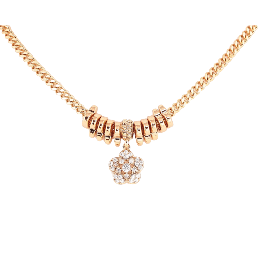 Подвеска на цепочке Xuping Позолота 18K Кристальный цветочек длинна 42-47см х 3мм фото №1 Подвеска на цепочке Xuping Позолота 18K Кристальный цветочек длинна 42-47см х 3мм фото №1