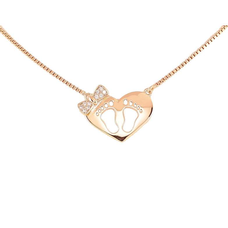 Подвеска на цепочке Xuping Позолота 18K Сердечко с детскими ножками длинна 36-41см х 1мм фото №1 Подвеска на цепочке Xuping Позолота 18K Сердечко с детскими ножками длинна 36-41см х 1мм фото №1