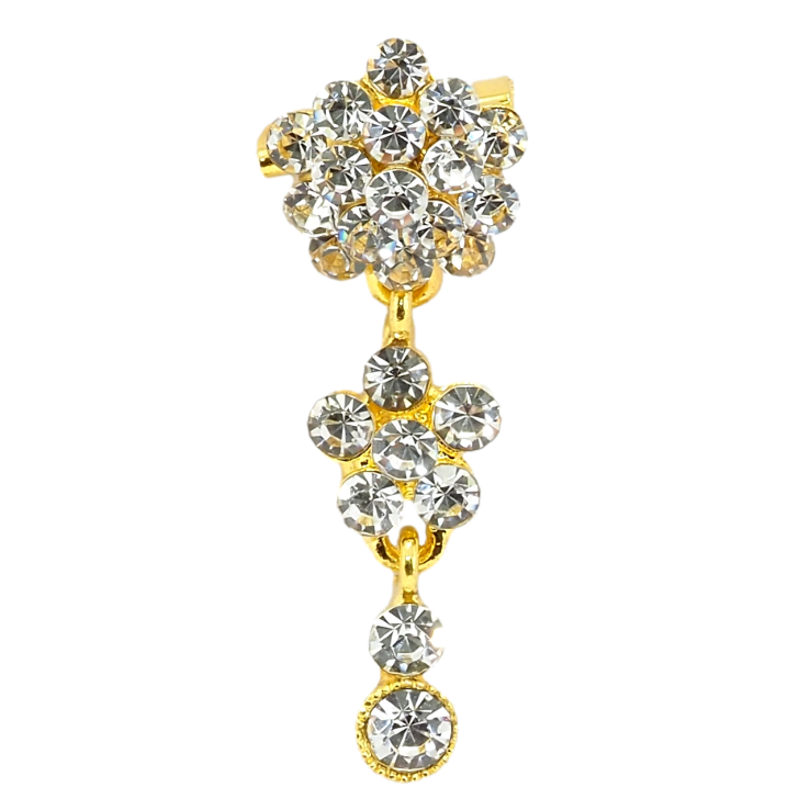 Брошь Цветочная подвеска из страз фото №10