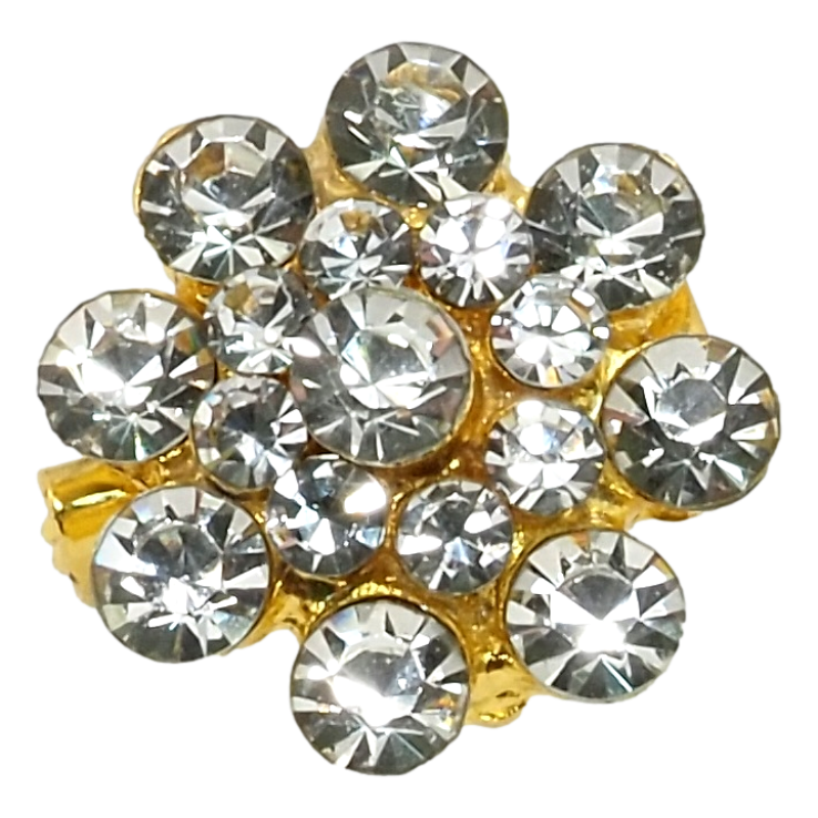 Брошь Цветок с белыми стразами фото №7