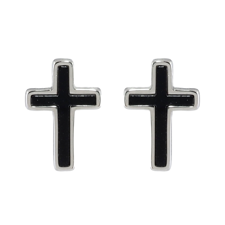 Серьги Xuping TTM Stainless Steel цвет Родий пусеты Крестики фото №16