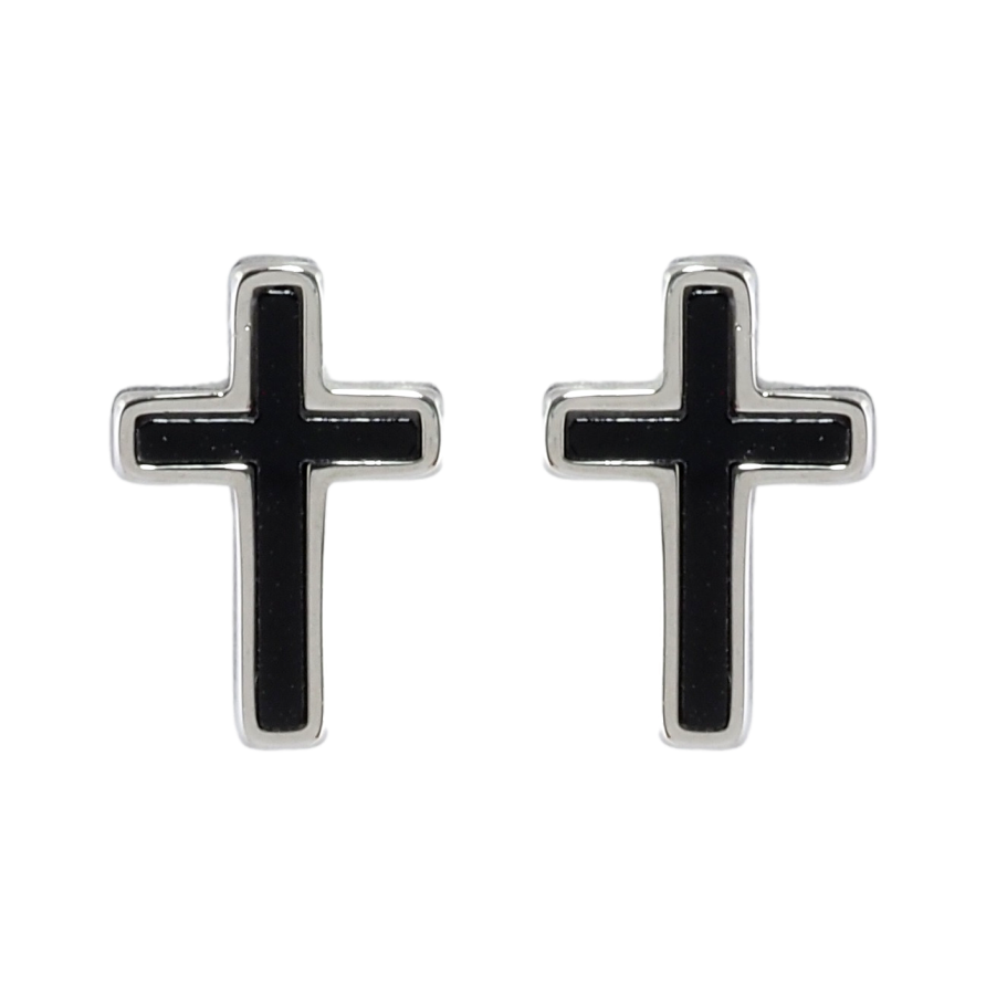 Серьги Xuping TTM Stainless Steel цвет Родий пусеты Крестики фото №1 Серьги Xuping TTM Stainless Steel цвет Родий пусеты Крестики фото №1