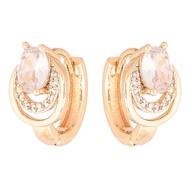 Серьги Xuping M&L Цвет 18K колечки Узор с кристаллами фото №5